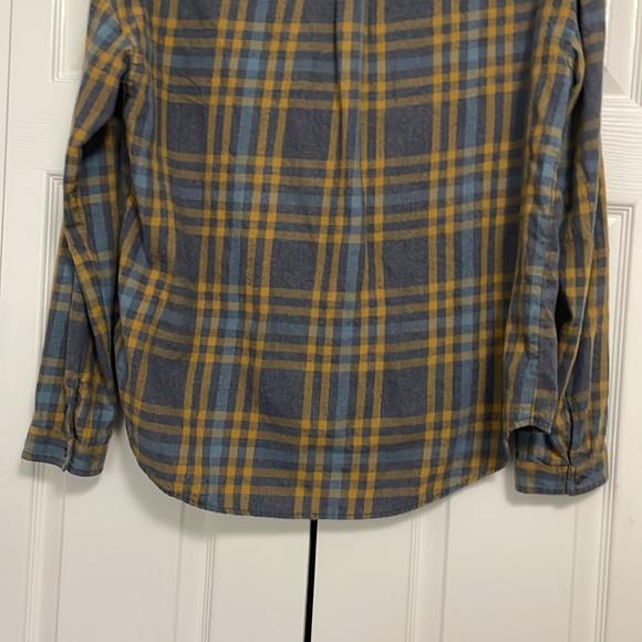 EUC Prana women’s Button Down Plaid Flannel Shirt yellow/blue/grey Sz XL - Picture 13 of 13